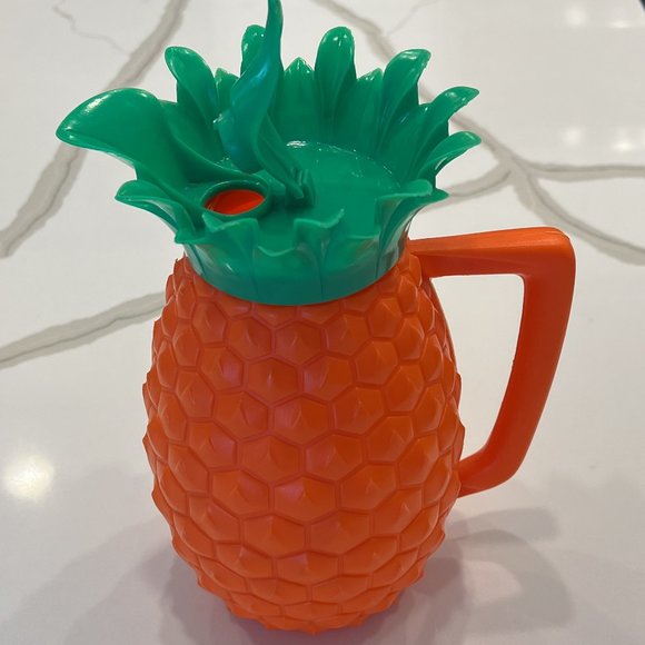 Vintage Mid-Century Minerware Orange Plastic Pineapple Pitcher - Picture 1 of 7